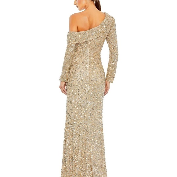 Mac Duggal 5449 NWT SEQUINED ONE SHOULDER EVENING GOWN - Picture 2 of 8